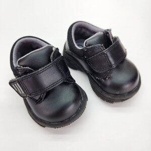 Barefoot Walking Infant Boys DressShoe Hook & Loop Closure Soft Sole Comfort Sz1